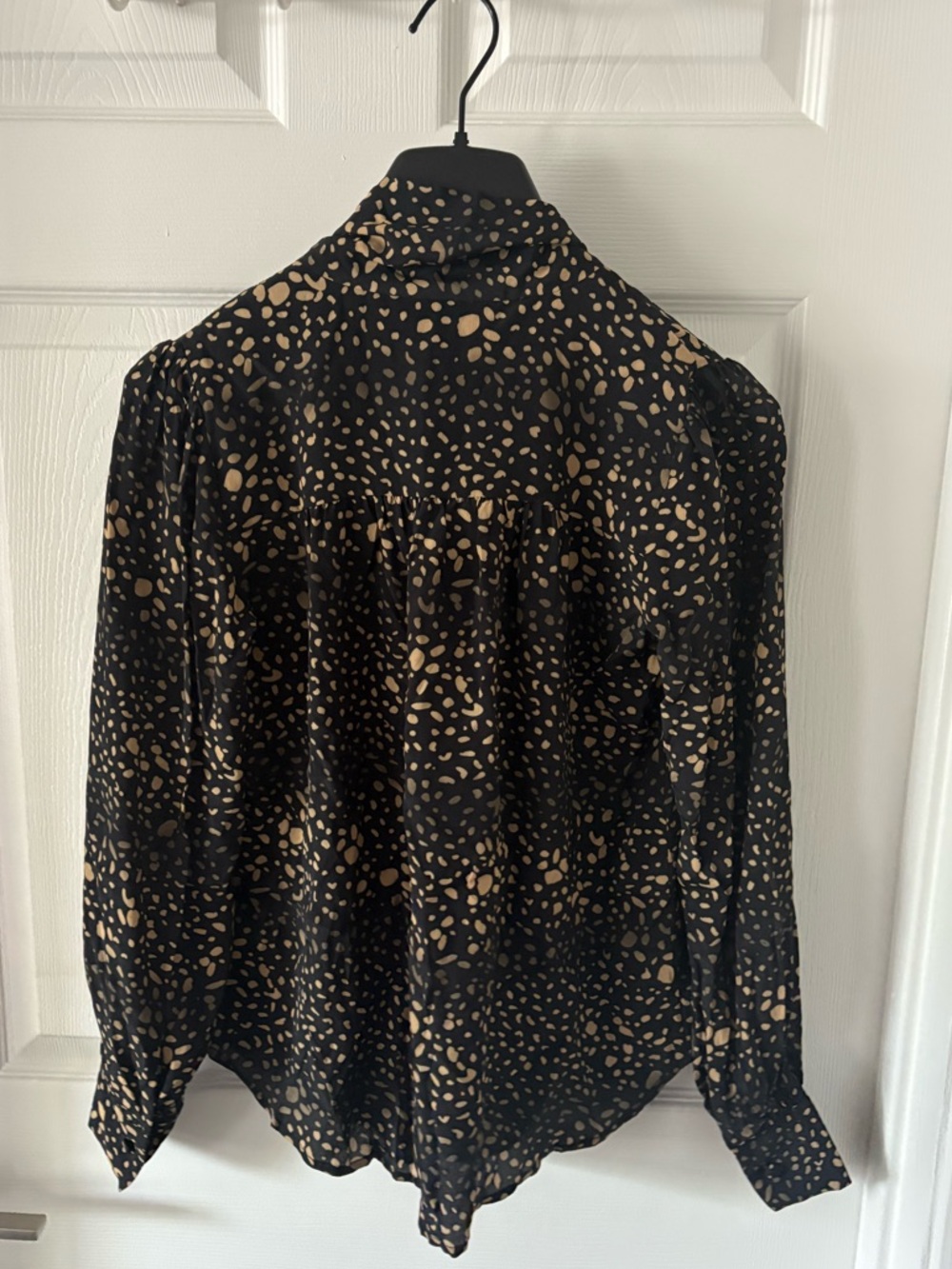 LaRoque Original Isabella Tie-Neck Blouse Black Abstract Print XS - Picture 2 of 4